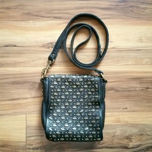 Revel Leather Studded Punk Rock Goth Crossbody Bag